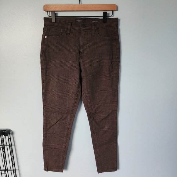 Banana Republic Denim - Banana Republic Mid-Rise Skinny Plaid Pants - Size 26